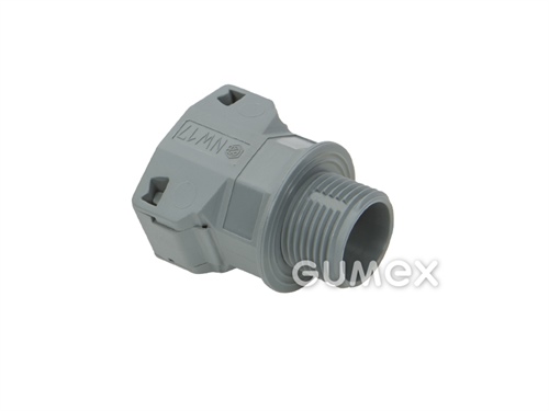 Konektor NORDUC A 183 P, pro chráničky 10mm, vnější závit PG11, IP65, PA6, -40°C/+120°C, šedý